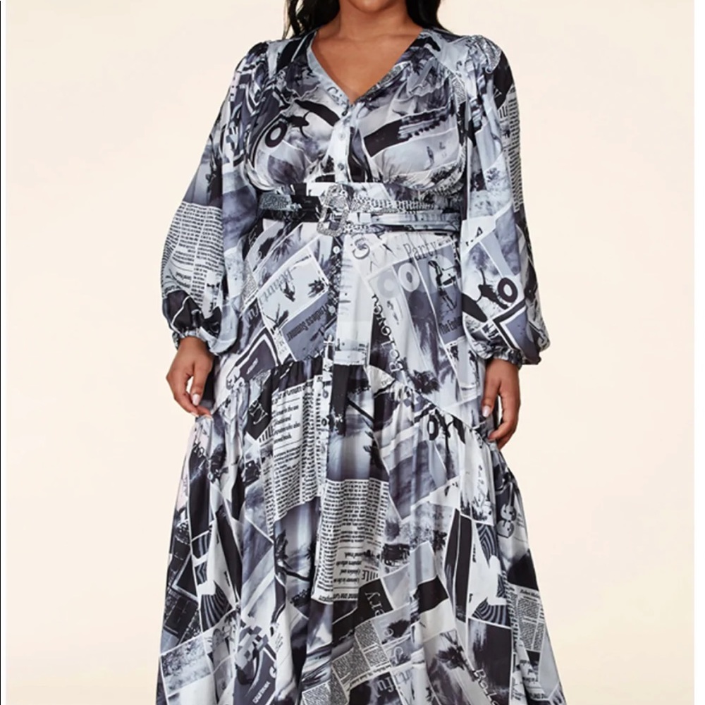 L’ATISTE BY AMY NEWSPAPER CURVY DRESS